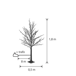 Luca Lighting Led-Außenleuchten*Weihnachtsbaum-Stehlampe weiß 180 cm inkl. LED mit Timer IP44 - Ki