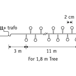 Luca Lighting Gartenbeleuchtung|Led-Außenleuchten*Weihnachtsbeleuchtung grün mit 550 LEDs weiß 14m IP44 - Comet