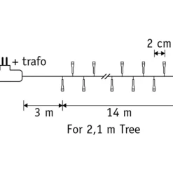 Luca Lighting Gartenbeleuchtung|Led-Außenleuchten*Weihnachtsbeleuchtung grün mit 700 LEDs weiß 14m IP44 - Prancer
