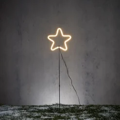 Luca Lighting Led-Außenleuchten*Weihnachts-Neon-Bodenspot Gelber Stern inkl. LED mit Timer IP44 - Fura