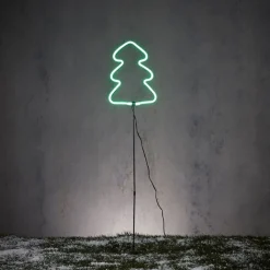 Luca Lighting Led-Außenleuchten*Weihnachts-Neon-Bodenspot grüner Baum inkl. LED mit Timer IP44 - Fura