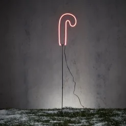 Luca Lighting Led-Außenleuchten*Weihnachts-Neon-Gartenstecker Rote Zuckerstange inkl. LED mit Timer IP44 - Fura