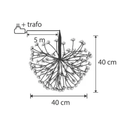 Luca Lighting Led-Außenleuchten*Weihnachts-Pendelleuchte Kugel schwarz 40cm inkl. LED mit Timer IP44 - Nobu