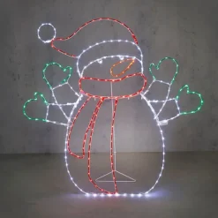 Luca Lighting Led-Außenleuchten*Weihnachts-Stehlampe Schneemann 116cm inkl. LED mit Timer IP44 - Pax
