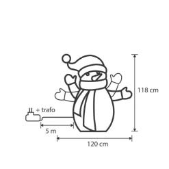 Luca Lighting Led-Außenleuchten*Weihnachts-Stehlampe Schneemann 116cm inkl. LED mit Timer IP44 - Pax