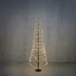 Luca Lighting Led-Außenleuchten*Weihnachts-Stehleuchte Schwarz Baum 150cm inkl. LED mit Timer IP44 - Caspar