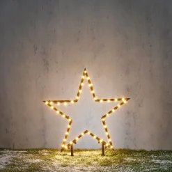 Luca Lighting Led-Außenleuchten*Weihnachtsstrahler Stern Weihnachten Schwarz 60cm inkl. LED IP44 mit Fernbedienung - Kas