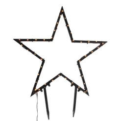 Luca Lighting Led-Außenleuchten*Weihnachtsstrahler Stern Weihnachten Schwarz 60cm inkl. LED IP44 mit Fernbedienung - Kas