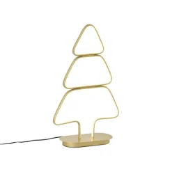 QAZQA Gartenbeleuchtung|Tischlampe Außen*Weihnachts-Tischleuchte Gold Weihnachtsbaum inkl. LED - Arbre
