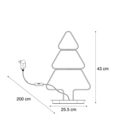 QAZQA Gartenbeleuchtung*Weihnachts-Tischleuchte Stahl Weihnachtsbaum inkl. LED - Arbre