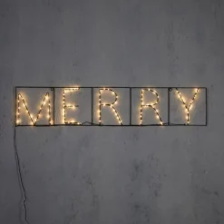 Luca Lighting Led-Außenleuchten*Weihnachts-Wandleuchte Schwarz MERRY inkl. LED mit Timer IP44 - Yoro