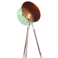 QAZQA Stehlampen|Wohnzimmerlampen*Weinlesestehlampe auf Bambusstativgrün mit Kupfer - Fass