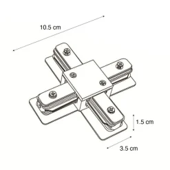 QAZQA Deckenstrahler|Aufbaustrahler*X-Verbinder für 1-Phasen-Schiene weiß - Iconic