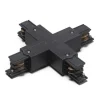 QAZQA Deckenstrahler|Aufbaustrahler*X-Verbinder für 3-Phasen-Schiene Schwarz - 3-Phasen