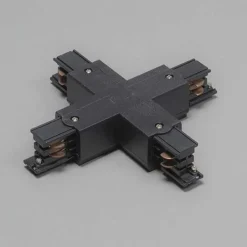 QAZQA Deckenstrahler|Aufbaustrahler*X-Verbinder für 3-Phasen-Schiene Schwarz - 3-Phasen