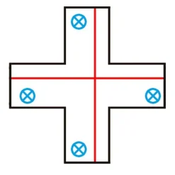 QAZQA Deckenstrahler|Aufbaustrahler*X-Verbinder für 3-Phasen-Schiene Schwarz - 3-Phasen