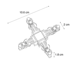 QAZQA Deckenstrahler|Aufbaustrahler*X-Verbinder Schiene weiß 1-phasig - Slimline