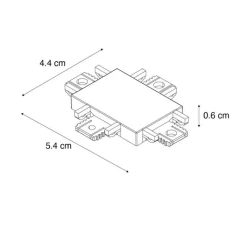 QAZQA Deckenstrahler|Aufbaustrahler*X-Verbinder Schienenstrahler schwarz 1-phasig - Magnetic